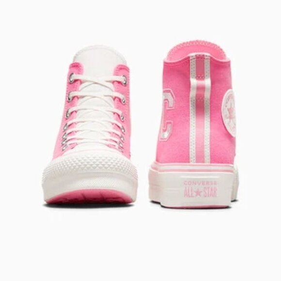 CONVERSE All Star Lift Platform High Top Retro Varsity Pink Women's 8.5 Barbie - Picture 6 of 7